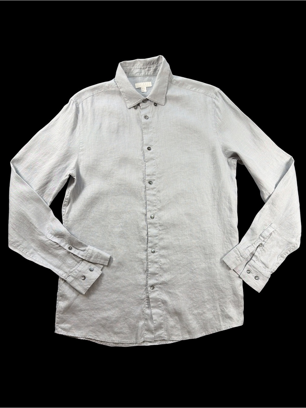 COS Men's 100% True Hemp Long-Sleeve Button-Up Shirt Size 39 EU/ Medium US